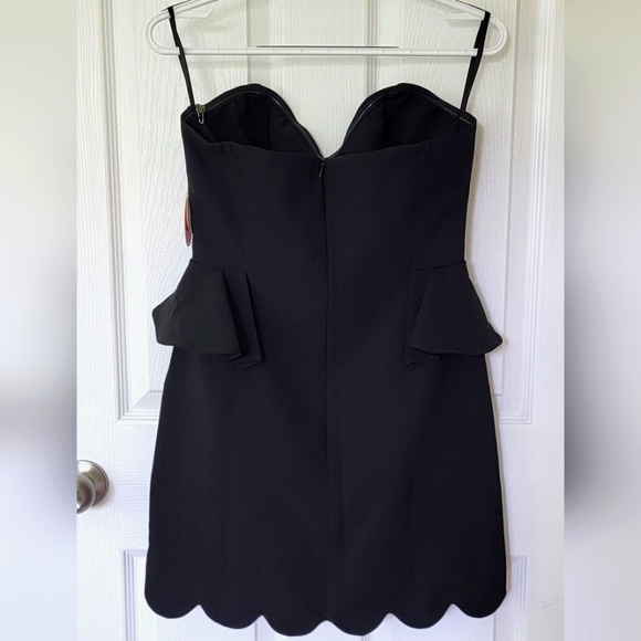 Anthropologie Eva Franco Strapless Peplum Mini Dress w/Scalloped Hem NWT size 8 - Picture 8 of 9
